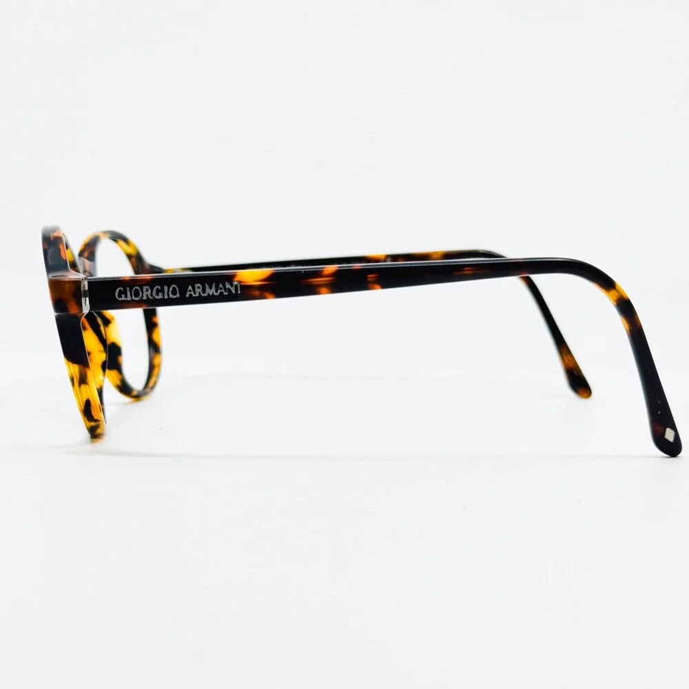 Giorgio Armani Eyeglass Frames Mens Tortoise Round Italy 48-22-145